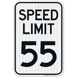 Speed Limit 55 Mph Sign, 16x12 Inches, Rust Free .040 Aluminum, Fade Resistant, Made in USA by Sigo Signs - Color: B 1pcs, Size: 16” x 12” Tin signs