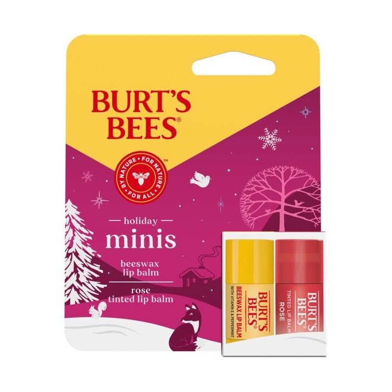 Burt's Bees Holiday Minis - Juego de bálsamo labial y