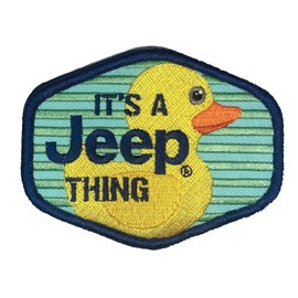 It's a Jeep Thing Duck with Stripes Iron On Patch | 4" x 3" Embroidered Patch for Clothes, Backpacks, Hats, Jackets, and Jeans (Heat Seal)
