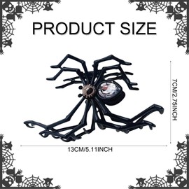 Metal Hair Claw Clips Alloy Hair Claw Clips, 1Pcs Metal Hair Clip for Thin Thick Hair Punk & Y2K-Style (Black Spider Rhinestones)