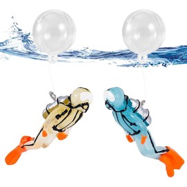 2Pcs Fish Tank Decorations,Fish Tank Floating Diver Decorations,Fish Tank Decorations Little Diver Aquarium Decoration,Lovely Mini Diver Resin Aquarium Decoration Fish Tank Floating Divers Ornaments