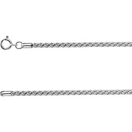 Diamond2Deal 2.75 mm Sterling Silver Popcorn Chain for Men Women