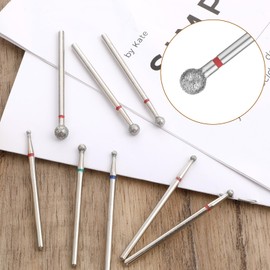 8 Pcs Diamond Nail Drill Bits Set, 3/32" Cuticle Clean Nail Bit for Electric Nails File Machine Professional Nails File Gel Polishing Head Acrylic Manicure Pedicure Cuticle Drill Tools for Women