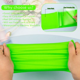 VINYL FROG Plotter Film Textile Neon Green Flex Film Plotter Textile 30.5 cm x 155 cm Heat Transfer Vinyl HTV for DIY T-Shirt, Fabrics