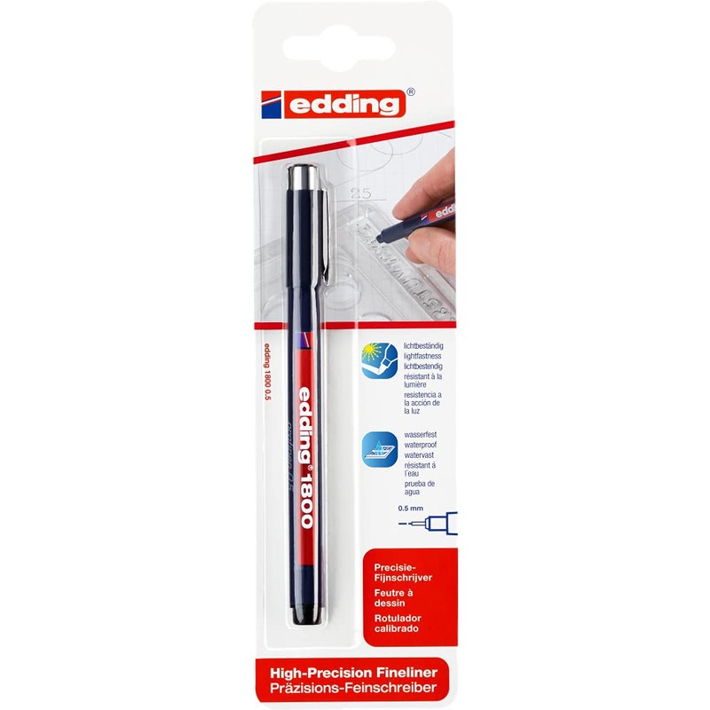 Edding 1800 Profipen 0.5, approx. 0.5 mm Black Fibre Gun