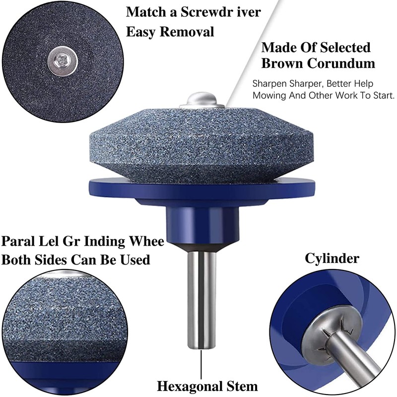 IRmm 4PCS Lawn Mower Blade Sharpener, Lawnmower Blade Sharpener for