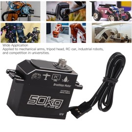 RC Steering Servo, 25T 50KG High Torque Brushless Servo, Waterproof Aluminum Alloy Full Metal Gear RC Servo Motors for 1/8 1/10 Remote Control Cars, DIY Robotic