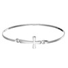 Silverly Women's 925 Sterling Silver Thin Crucifix Cross Stackable Bangle