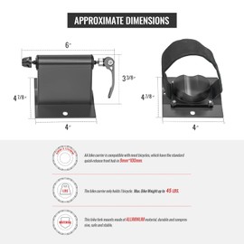 AA Products Universal Bicycle Rear Wheel Holder for Trucks SUV Quick-Release Alloy Fork Rear Wheel Rack Mount for 1 Bike - Cross Bars not Included