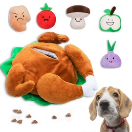 Lepawit Thanksgiving Turkey Dog Toys, Hide and Seek Fall Dog Toys, Squeaky Interactive Puzzle Dog Toys for Boredom and Stimulation, Thanksgiving Gifts for Small and Medium Dogs