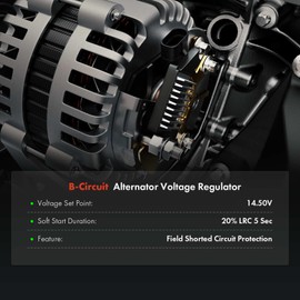 A-Premium 14.5V Alternator Voltage Regulator Compatible with Hyundai Elantra 2011-2017, Accent 2012-2014, Tucson 2014-2015, Veloster, Elantra Coupe GT & Kia Soul, Forte, Rio, Forte Koup, Forte5