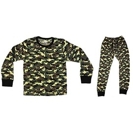 At The Buzzer Thermal Underwear Set for Boys 95366-GRN-7 Green - Camouflage