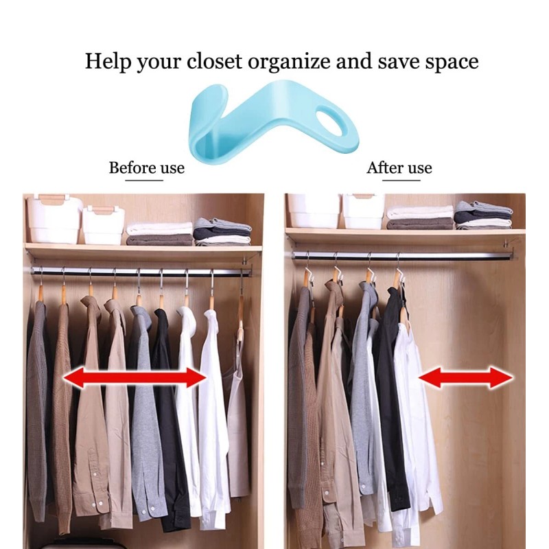 100 Pcs Clothes Hanger Connector Hooks,Heavy Duty Plastic 5 Colors-100