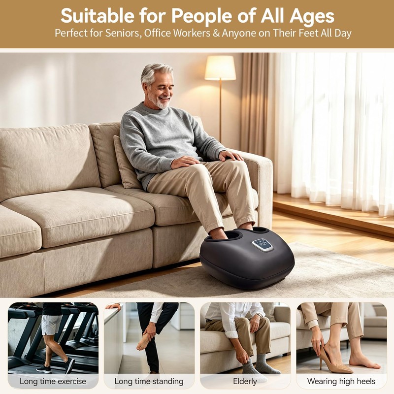 Shiatsu Foot Massager with Heat, Relaxes the Feet, Fits up