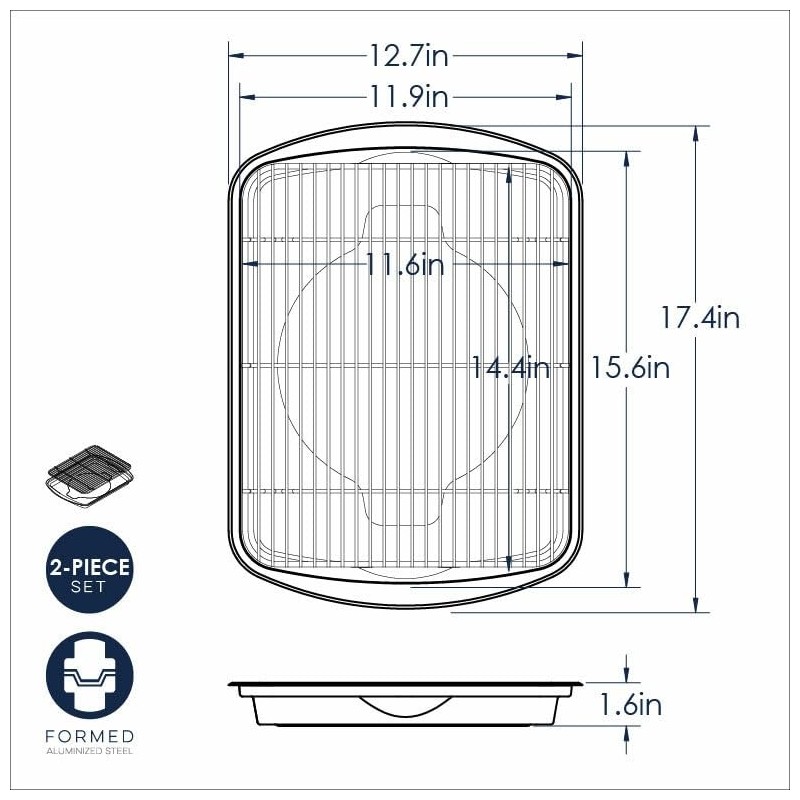 Nordic Ware Oven Crisp Baking Tray 2pc Set Includes Pan