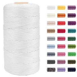 CAMAL Nylon String Cord 1.5mm x 218 Yards Braided Thread Twine String for Chinese Knotting Cord, Bracelet Braided, Jewelry Making Supplies, DIY Arts Crafts, Christmas Decorative (Pure White)