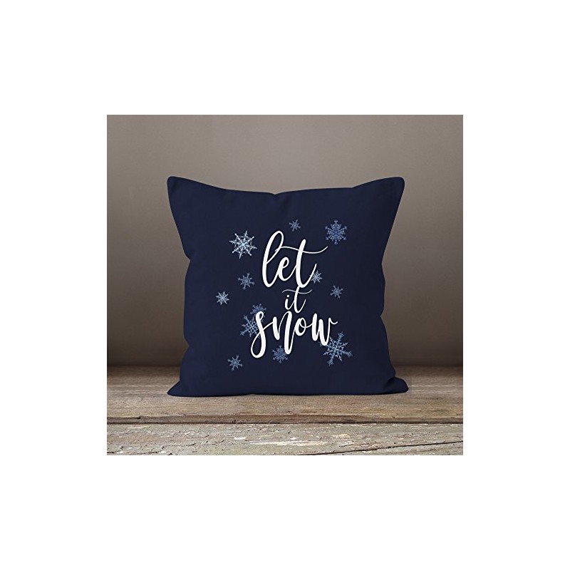 Autiga Cushion Cover Christmas Let It Snow Ice Crystals Snow