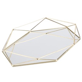 Bandeja de Maquillaje vassoio porta profumi Bandeja Decorativa de Mesa, Bandeja Decorativa de Metal, Bandeja de Almacenamiento de Joyas, Bandeja de Espejo Bandejas para Cosméticos