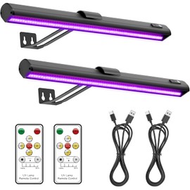 Onforu Black Light for Blacklight Tapestry,15'' Rechargeable Blacklight Picture Light with Remote, 4000mAh Black Light Bar for Fluorescent Poster, Glow in The Dark Party, Bedroom Decor, Party, 2 Pack