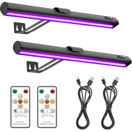 Onforu Black Light for Blacklight Tapestry,15'' Rechargeable Blacklight Picture Light with Remote, 4000mAh Black Light Bar for Fluorescent Poster, Glow in The Dark Party, Bedroom Decor, Party, 2 Pack