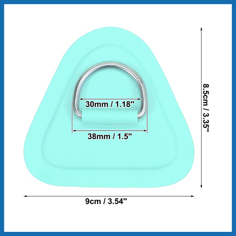 A ABSOPRO 4pcs D Ring Patch PVC Stainless Steel Triangle