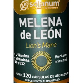 Solanum Melena de Leon con L-Tirosina y vitaminas 450 mg. Con 120 Capsulas.