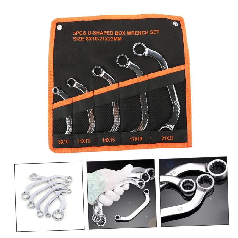 DOITOOL 5pcs Multi-functional Double Wrench Set c Steel Socket Box