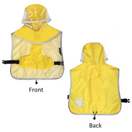 MAMORE Dog Raincoat Waterproof, Lightweight Adjustable Dog Rain Coat Hooded Poncho with Reflective Strip for Large Medium Small Dogs (Yellow, XX-Large)