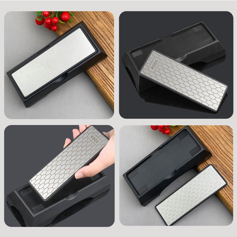 Diamond Sharpening Stone Set: Double Sided 400/1000 & 3000 Grit