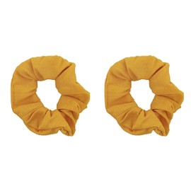 Set of 2 Solid Scrunchies - Mustard