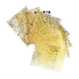 Healvian 16pcs Metal Nail Art Decals Nail Charms Assorted Golden Patterns for Manicure Decorative Tips for Home Use and Professional Salons