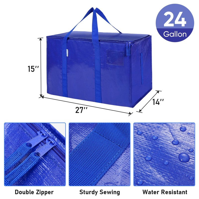 TICONN 12 Pack Extra Large Moving Bags with Zippers &