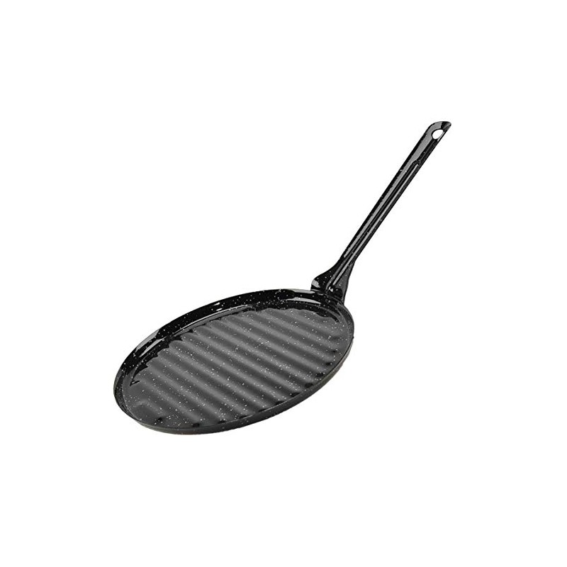 La Ideal Round Enamelled Roast Pan, 22 cm, Steel, Black