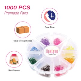 1000 pcs Mixed colorful lash extensions | premade volume lash extensions | colored lash extension | russian volume eyelash | Length 14mm| 6D D curl