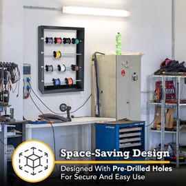 AdirPro Wire Spool Rack - Superior Strength Wire/Cable Dispenser - Conduit Display & Storage for Electrical Industrial & Retail Use (4 Rods, Grey)