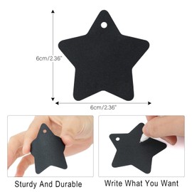 G2PLUS Black Star Gift Tags, 100PCS Christmas Labels Tags for Presents, 6cm Star Christmas Labels Tags with String, Xmas Labels for Christmas Presents Wrapping, Christmas Ornaments