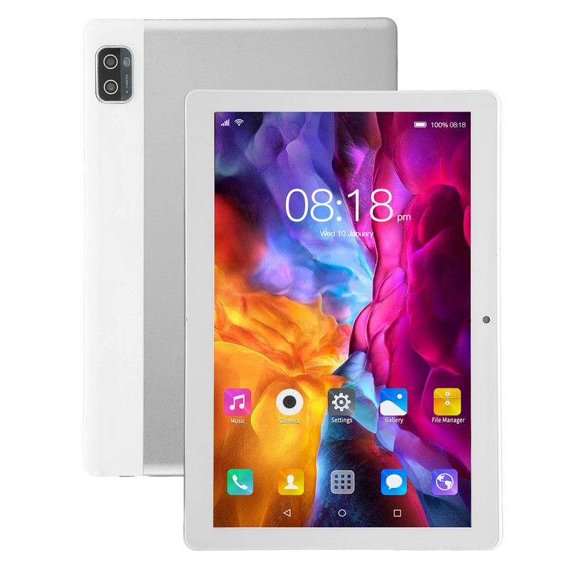 10.1in Tablet Silver 5G WiFi Calling for Android 12 6GB