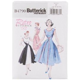 Butterick Patterns B4790 Size FF 16-18-20-22 Misses Wrap Dress, Pack of 1, White
