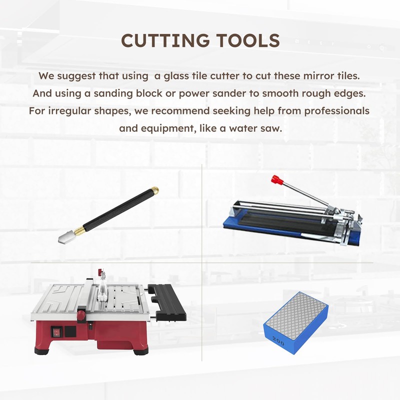 Diflart Peel and Stick Mirror Backsplash Tile, 1.8 x 11.8