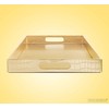 Home Redefined 18"x12" Gold Glossy Crocodile Faux Leather Serving Tray