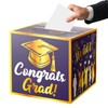 JWSCYSY Graduation Card Box Holder, Congrats Grad Foldable Cardboard Decorations Box for Graduation Party Favors Decor Party Supplies (Purple Gold)