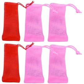 Baluue 6pcs Handmade Soap Pouch Foaming Net Exfoliating Mesh for Deep Cleansing Gentle Skin for Shower Bath Random Colors