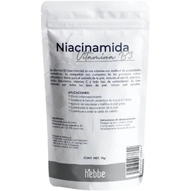 Hebbe - Niacinamida Pura para Rejuvenecimiento y Cuidado de la Piel, 1000 g