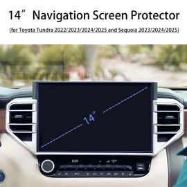 AZZIGO Tempered Glass Screen Protector For 2026 2025 2024 2023 2022 Toyota Tundra & 2026 2025-2023 Sequoia 14 Inch Navigation Touchscreen High Clear 9H Anti-Scratch Accessories