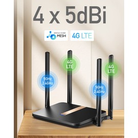 Cudy New AC1200 Unlocked 4G LTE Modem Router with SIM Card Slot, 1200Mbps Mesh WiFi, EC25-AFX Qualcomm Chipset, Detachable Cellular Antennas, DDNS, VPN, LT500D