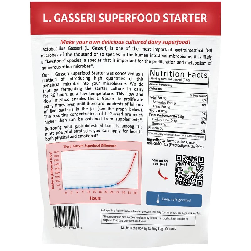 L. Gasseri SuperFood Starter Culture ProBiotic Cultured Dairy Low And