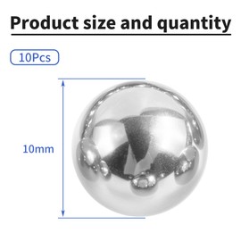 Skweawert 10Pcs 10mm Bearing Balls 304 Stainless Steel Balls G100 Precision Metric Solid Balls for Bearings, Hardware Accessories