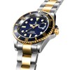 Alienwork IK Watch Men Women Calendar Metal Bracelet, Silver-navy/navy/metal band