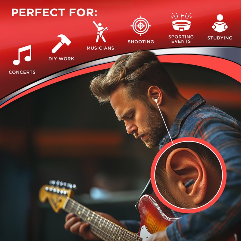 Hearos Earplugs Rock 'n Roll Series with Free Case, 1-Pair,