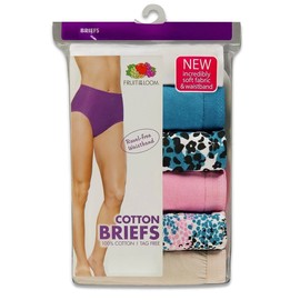 Fruit of the Loom Women's 10 pack Cotton Brief, White, 6